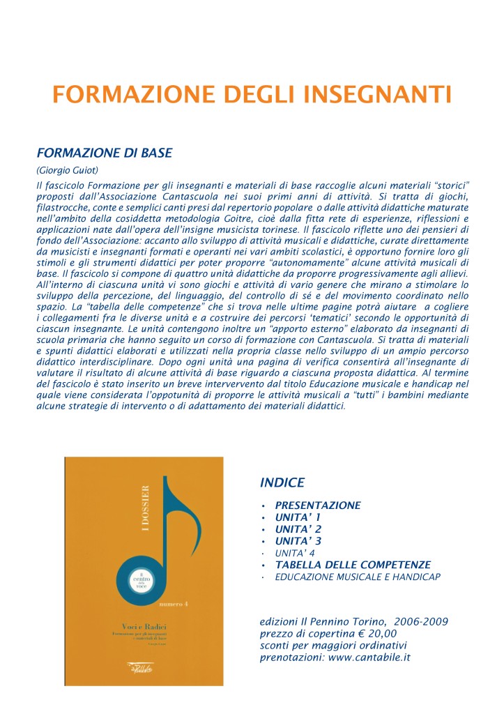 formazione di base per gli insegnanti